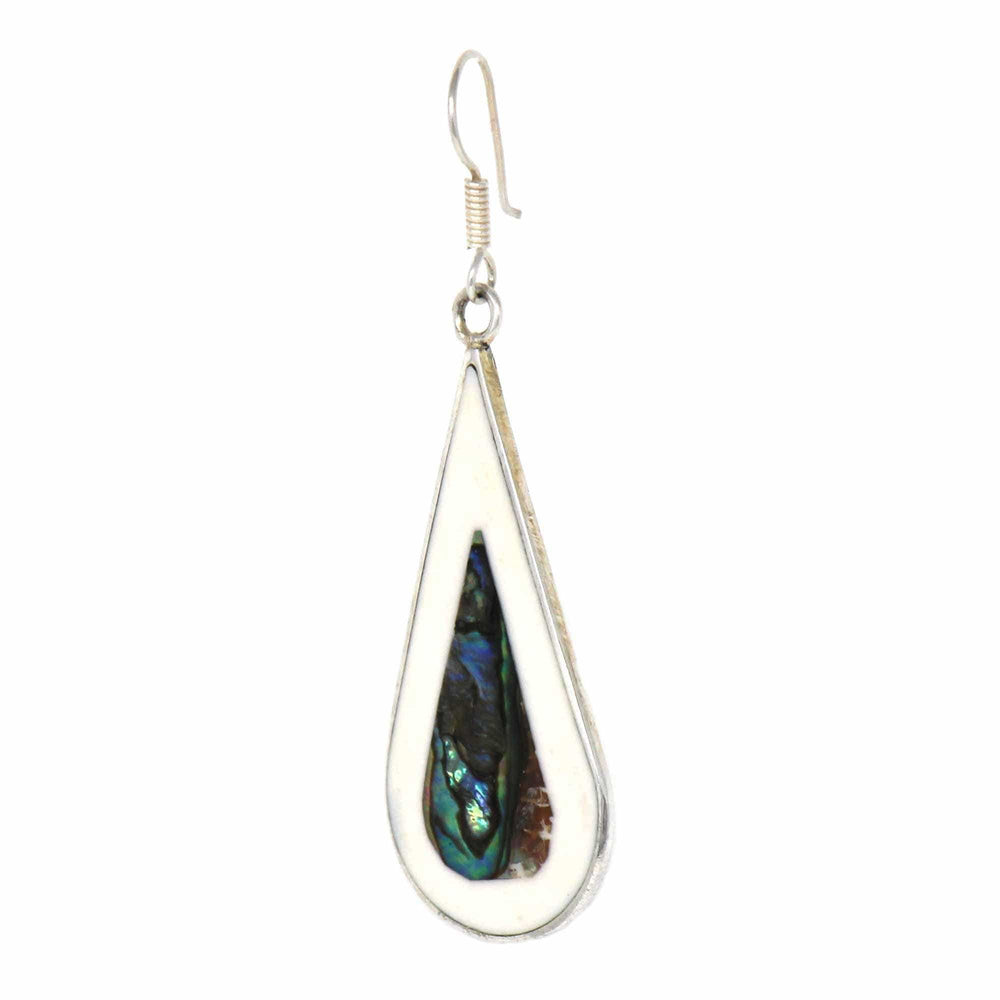 Teardrop Abalone and Mother of Pearl Drop Earrings - Artisana - Flyclothing LLC