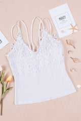 Lace Double Spaghetti Strap Cami Top - Flyclothing LLC