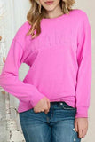 MAMA Round Neck Dropped Shoulder Sweatshirt - Trendsi - Flyclothing LLC