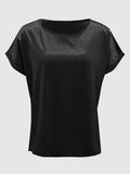Round Neck Short Sleeve T-Shirt - Trendsi - Flyclothing LLC