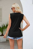 Contrast Eyelet V-Neck Tank - Trendsi - Flyclothing LLC