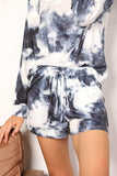 Double Take Tie-Dye Round Neck Top and Shorts Lounge Set - Trendsi - Flyclothing LLC