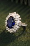 Lab-Grown Sapphire Flower Shape Ring - Trendsi - Flyclothing LLC
