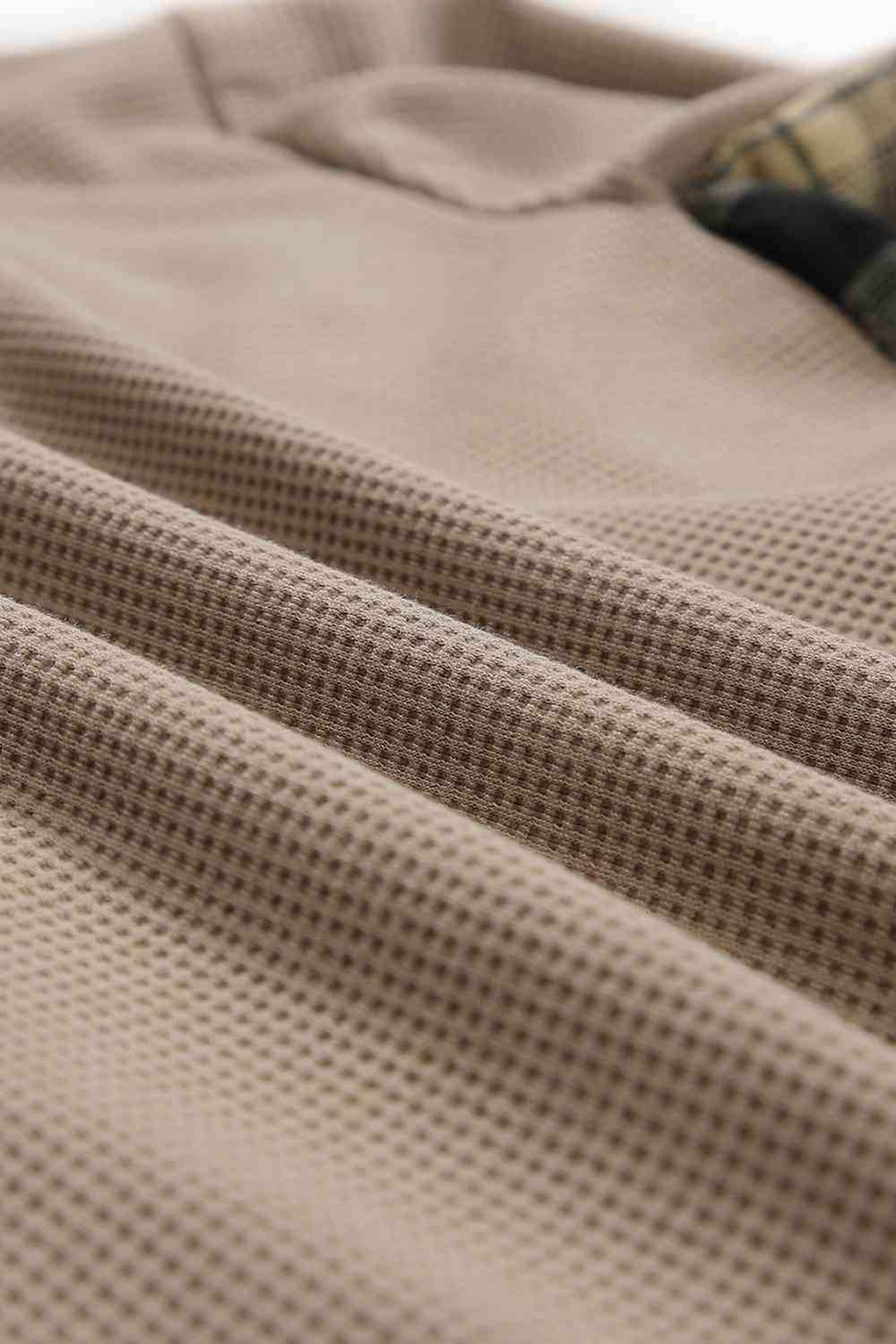 Plaid Button Down Collared Jacket - Trendsi - Flyclothing LLC