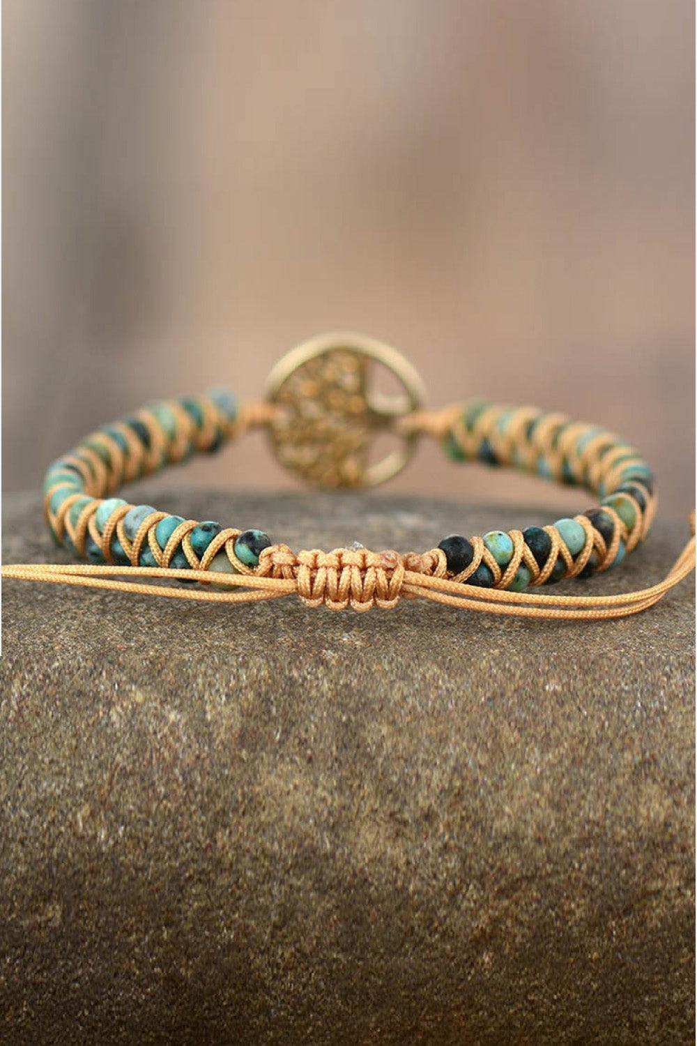 Handmade Tree Shape Beaded Copper Bracelet - Trendsi - Flyclothing LLC
