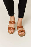 WILD DIVA Woven Dual Band Platform Sandals - Trendsi - Flyclothing LLC