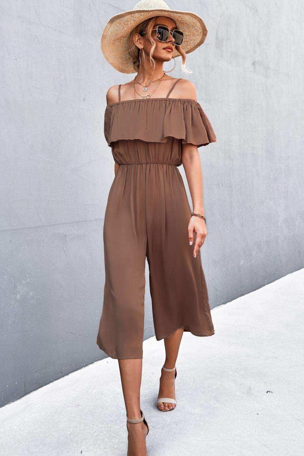 Spaghetti Strap Layered Jumpsuit - Trendsi - Flyclothing LLC