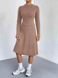 Rib-Knit Sweater and Skirt Set - Trendsi - Flyclothing LLC