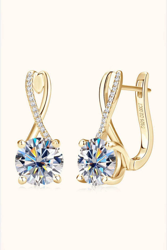 4 Carat Moissanite 925 Sterling Silver Earrings - Trendsi - Flyclothing LLC