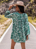 Long Sleeve V-Neck Mini Dress - Trendsi - Flyclothing LLC