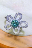1 Carat Moissanite Flower Shape Open Ring - Trendsi - Flyclothing LLC