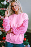Sequin Round Neck Dropped Shoulder Sweatshirt - Trendsi - Flyclothing LLC