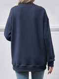 Round Neck Long Sleeve Sweatshirt - Trendsi - Flyclothing LLC