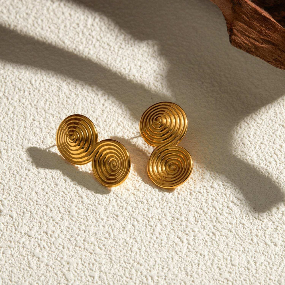 18K Gold-Plated Stainless Steel Earrings - Trendsi - Flyclothing LLC