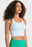 Crisscross Back Ladder Detail Sports Bra - Trendsi - Flyclothing LLC