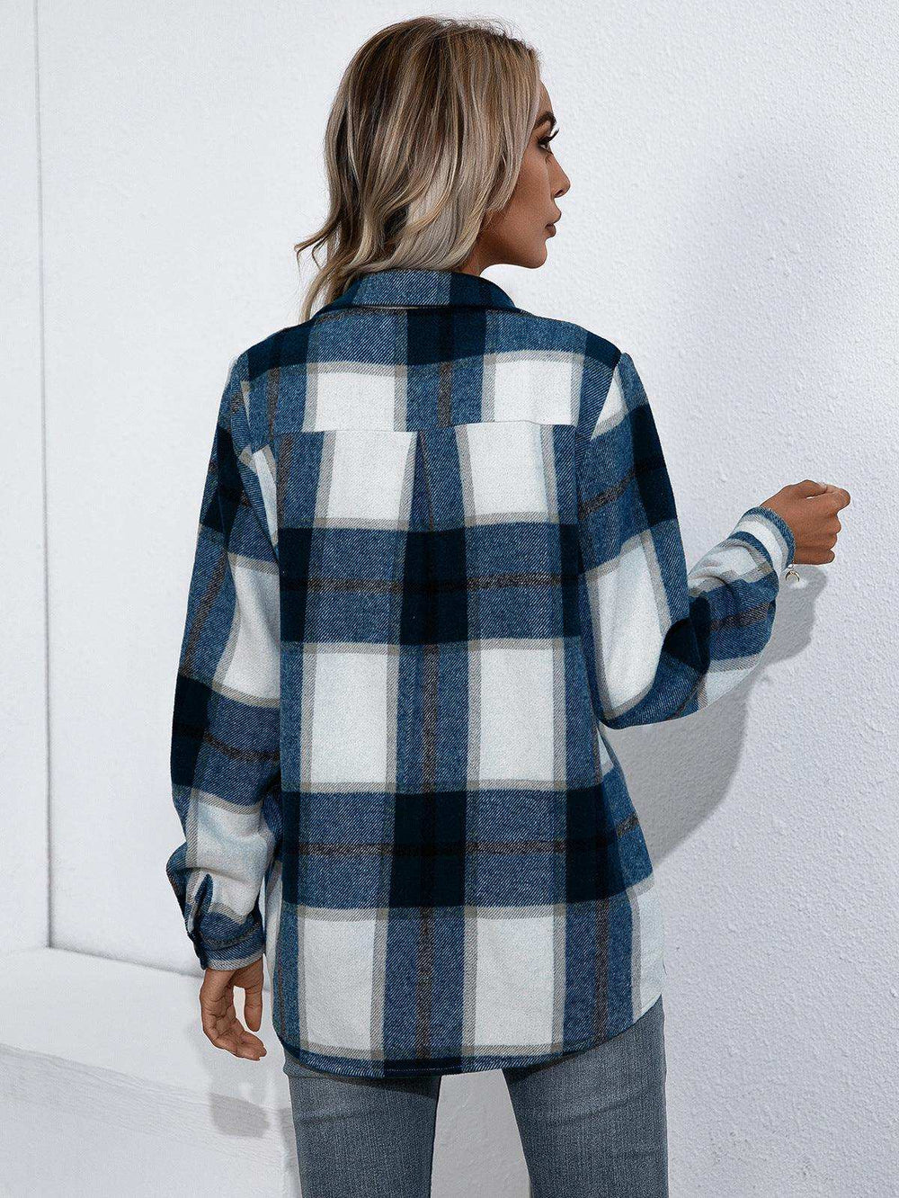 Plaid Button Up Flannel Shirt - Trendsi - Flyclothing LLC