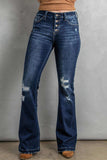 Button Fly Distressed Bootcut Jeans - Trendsi - Flyclothing LLC