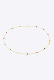 18K Gold-Plated Multicolored Bead Necklace - Trendsi - Flyclothing LLC