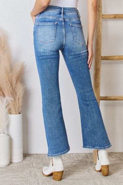 RISEN Full Size High Rise Ankle Flare Jeans - Trendsi - Flyclothing LLC