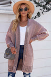 Heathered Open Front Longline Cardigan - Trendsi - Flyclothing LLC