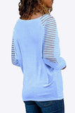 V-Neck Long Raglan Sleeve Top - Trendsi - Flyclothing LLC