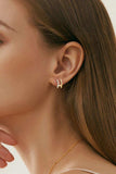 Moissanite 925 Sterling Silver Double-Layered Earrings - Trendsi - Flyclothing LLC