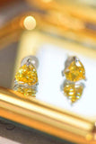 2 Carat Yellow Heart Moissanite Platinum-Plated Earrings - Trendsi - Flyclothing LLC