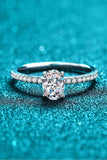 925 Sterling Silver Inlaid 1 Carat Moissanite Ring - Trendsi - Flyclothing LLC