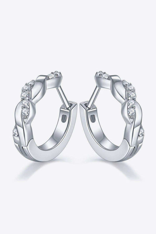 Moissanite Twisted Platinum-Plated Earrings - Trendsi - Flyclothing LLC