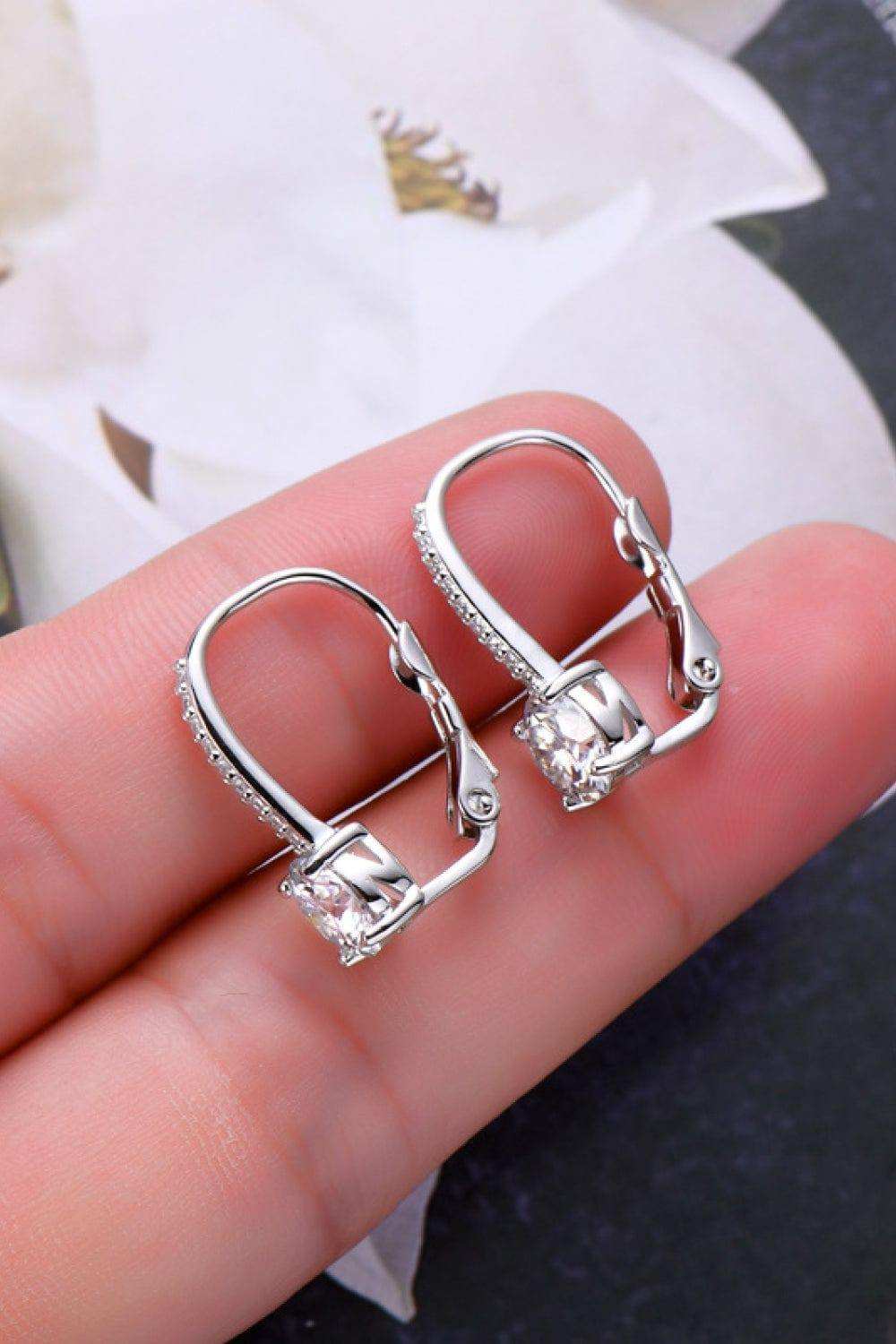2 Carat Moissanite 925 Sterling Silver Earrings - Trendsi - Flyclothing LLC