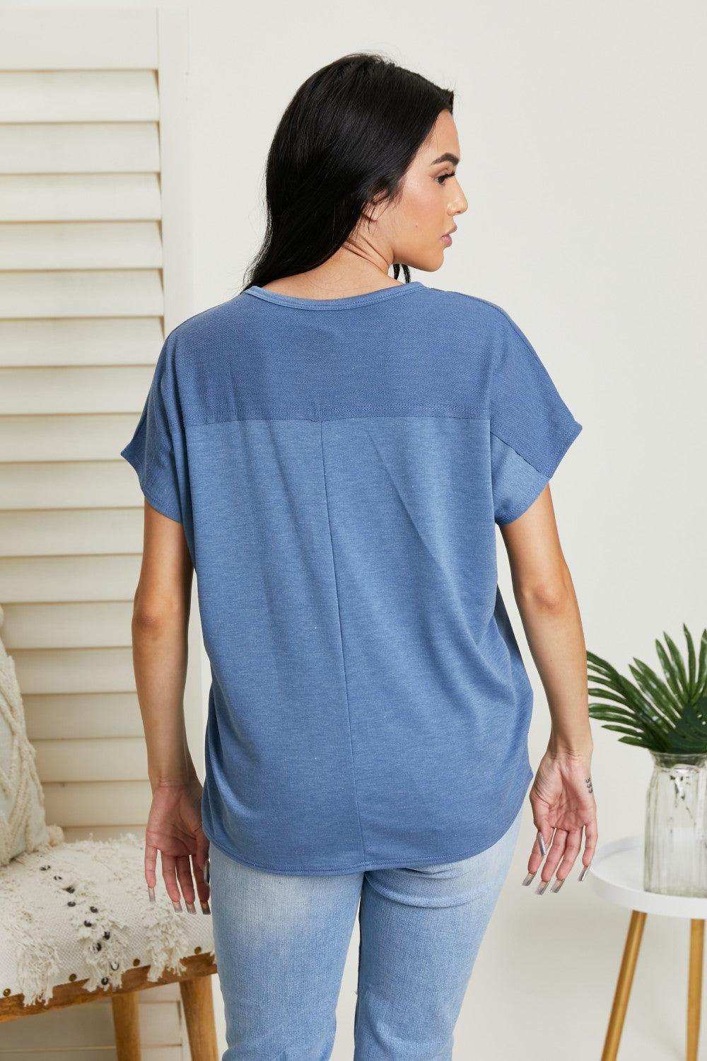 Sew In Love Stay and Chat Love Full Size Pocket Tee - Trendsi - Flyclothing LLC