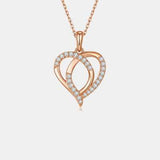Moissanite 925 Sterling Silver Heart Shape Necklace - Trendsi - Flyclothing LLC