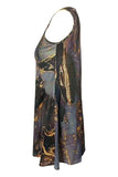 Abstract Print Round Neck Sleeveless Dress with Pockets - Trendsi - Flyclothing LLC