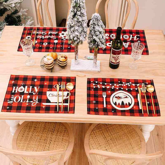 Assorted 2-Piece Plaid Placemats - Trendsi - Flyclothing LLC