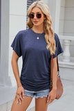 Round Neck Flutter Sleeve T-Shirt - Trendsi - Flyclothing LLC