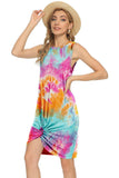 Tie-Dye Twisted Round Neck Sleeveless Dress - Trendsi - Flyclothing LLC