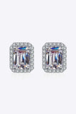 1 Carat Moissanite Rhodium-Plated Square Stud Earrings - Trendsi - Flyclothing LLC