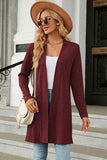 Open Front Long Sleeve Cardigan - Trendsi - Flyclothing LLC