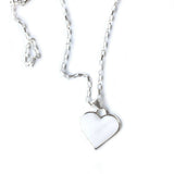 Corazon Blanco White Heart Pendant with Chain - Artisana - Flyclothing LLC