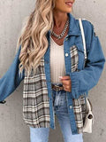 Plaid Button Up Dropped Shoulder Jacket - Trendsi - Flyclothing LLC