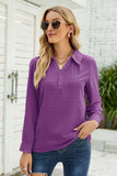 Swiss Dot Johnny Collar Blouse - Trendsi - Flyclothing LLC