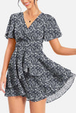 Surplice Neck Flutter Sleeve Dress - Trendsi - Flyclothing LLC