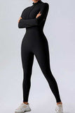 Half Zip Mock Neck Active Jumpsuit - Trendsi - Flyclothing LLC