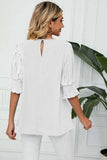 Frill Round Neck Lantern Sleeve T-Shirt - Trendsi - Flyclothing LLC