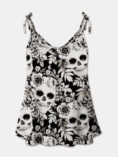 Skull Print Scoop Neck Cami - Trendsi - Flyclothing LLC