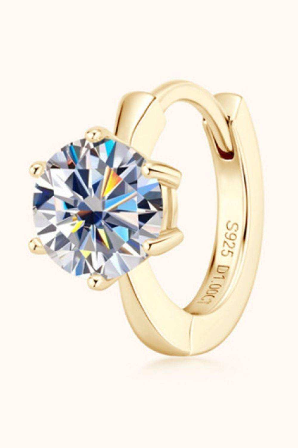 2 Carat Moissanite 925 Sterling Silver Huggie Earrings - Trendsi - Flyclothing LLC