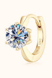 2 Carat Moissanite 925 Sterling Silver Huggie Earrings - Trendsi - Flyclothing LLC