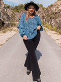 Plus Size Tie Neck Ruffled Blouse - Trendsi - Flyclothing LLC