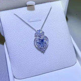 3 Carat Moissanite 925 Sterling Silver Heart Pendant Necklace - Trendsi - Flyclothing LLC
