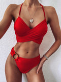 Halter Neck Two-Piece Bikini Set - Trendsi - Flyclothing LLC